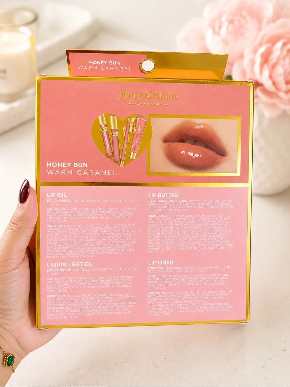 Juicy Couture 4 Pc Lip Collection Honey Bun Warm Caramel Gift Set New